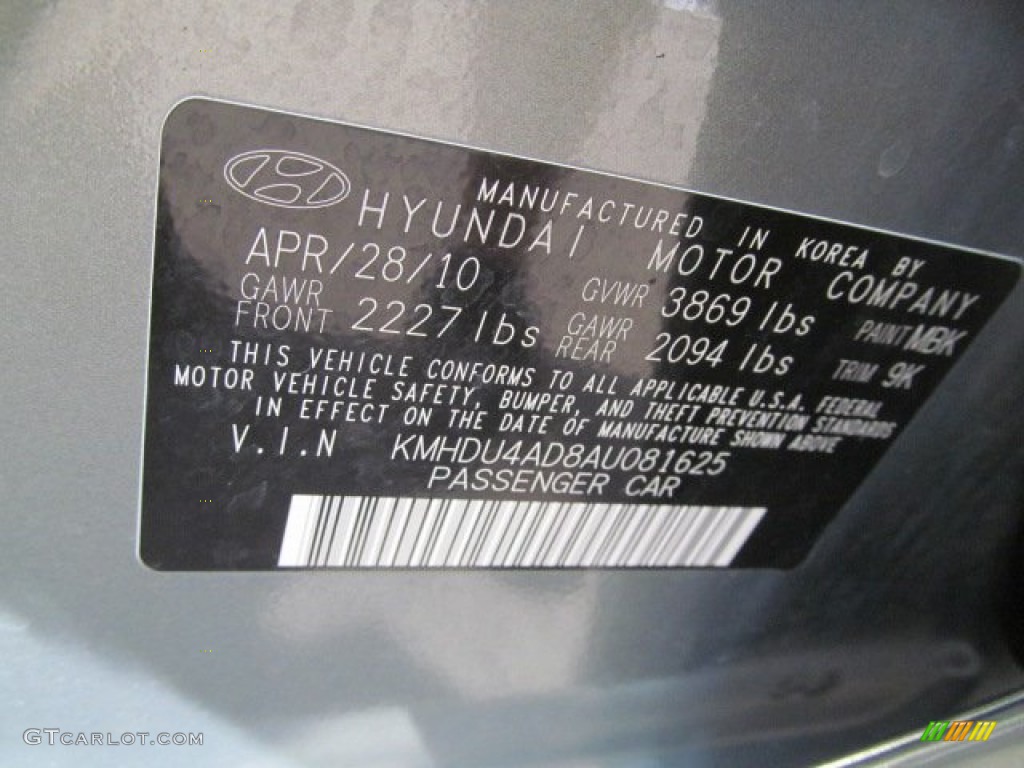 2010 Elantra Color Code MBK for Natural Khaki Photo #69708781