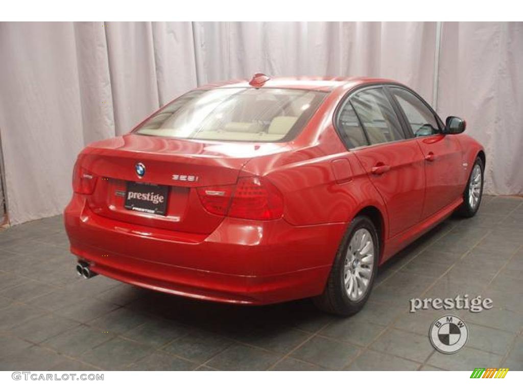 2009 3 Series 328xi Sedan - Crimson Red / Beige photo #5