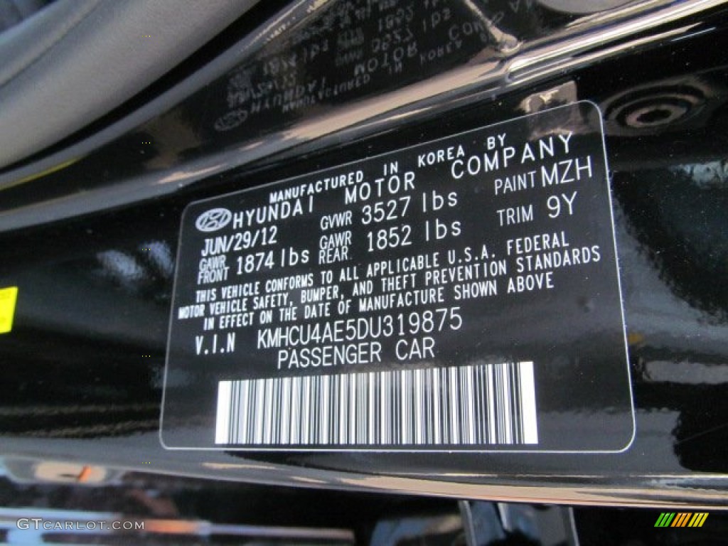 2013 Accent Color Code MZH for Ultra Black Photo #69711222