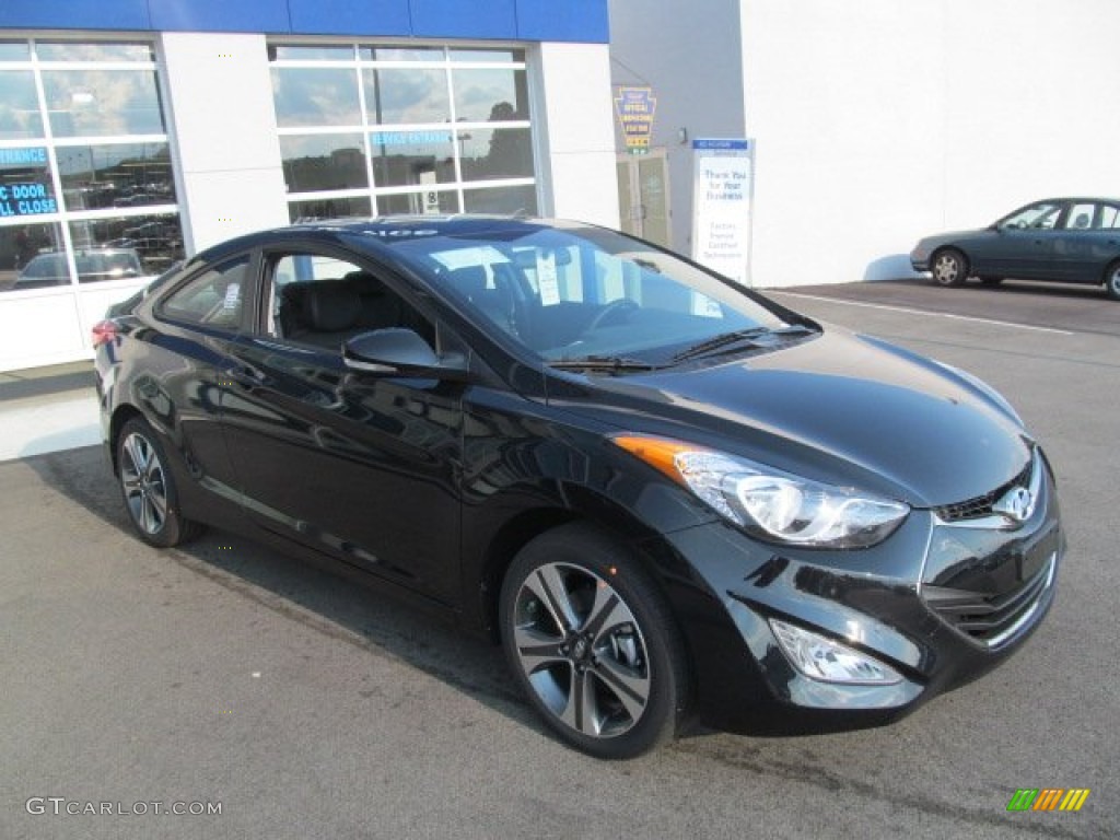 2013 Elantra Coupe SE - Black Noir Pearl / Black photo #4