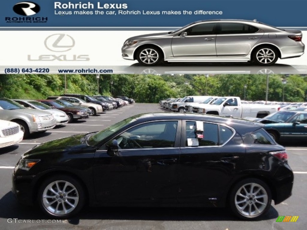 2012 CT 200h Hybrid Premium - Obsidian Black / Black photo #1