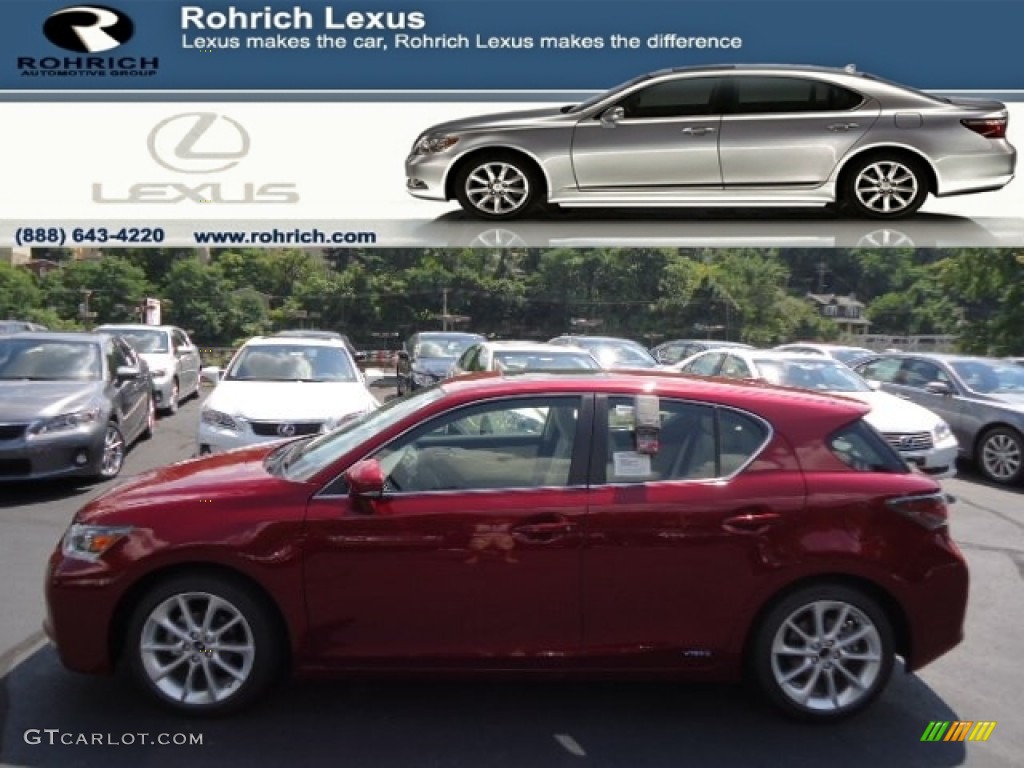 2012 CT 200h Hybrid Premium - Matador Red Mica / Ecru Nuluxe photo #1