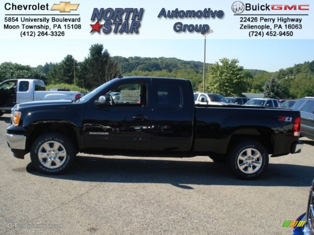 2013 Sierra 1500 SLE Extended Cab 4x4 - Onyx Black / Ebony photo #1