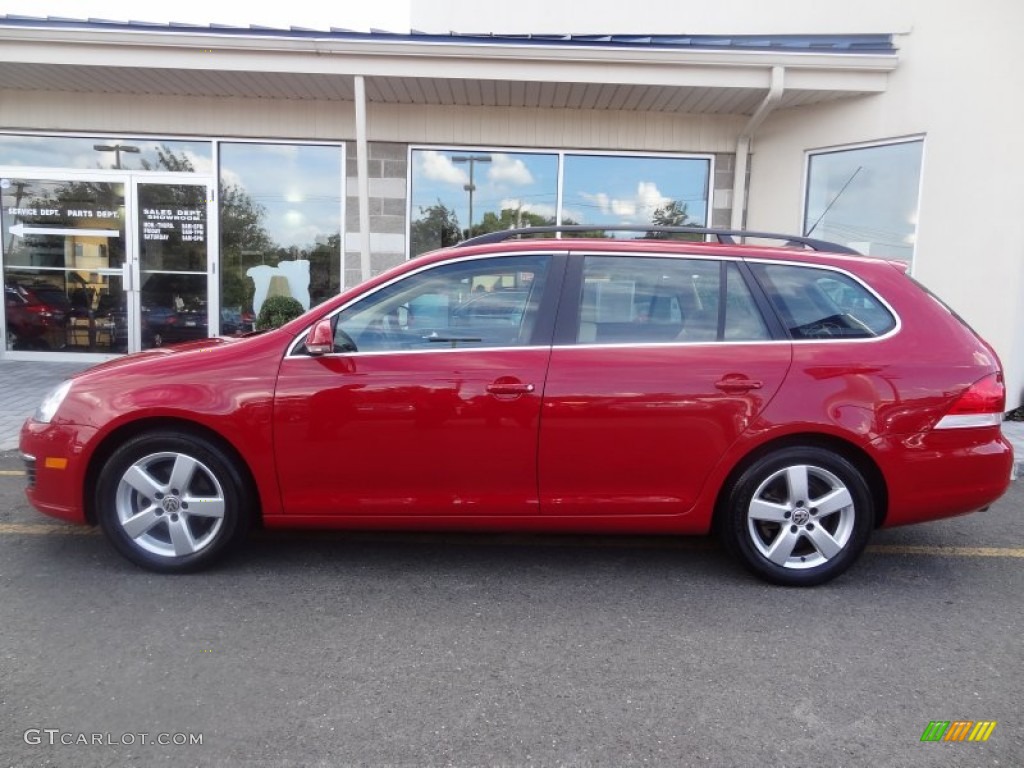 Salsa Red 2009 Volkswagen Jetta SE SportWagen Exterior Photo #69714180