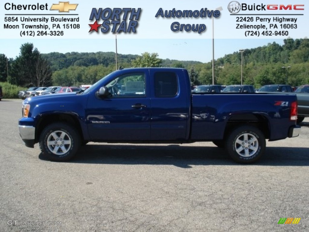 2013 Sierra 1500 SLE Extended Cab 4x4 - Heritage Blue Metallic / Ebony photo #1