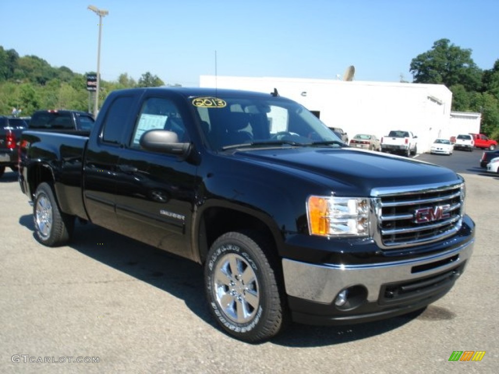 2013 Sierra 1500 SLE Extended Cab 4x4 - Onyx Black / Ebony photo #4