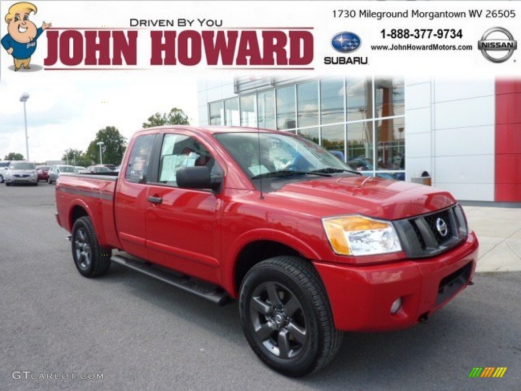 2012 Titan SV King Cab 4x4 - Red Alert / Sport Apperance Gray/Charcoal photo #1