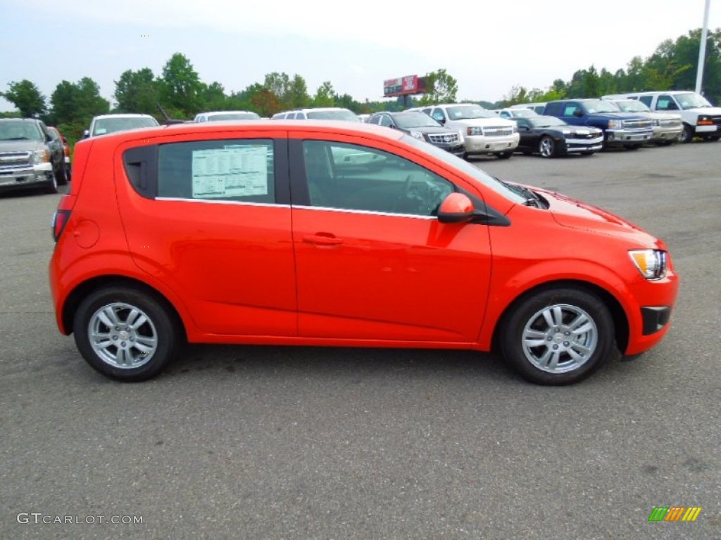 Inferno Orange Metallic 2012 Chevrolet Sonic LT Hatch Exterior Photo #69720837