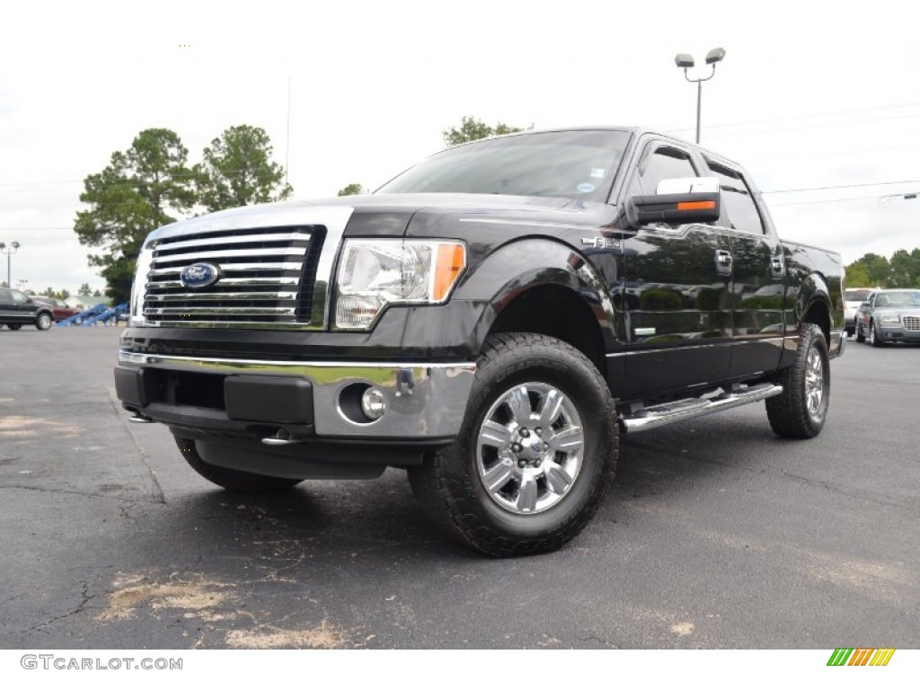 2011 F150 XLT SuperCrew 4x4 - Tuxedo Black Metallic / Steel Gray photo #1