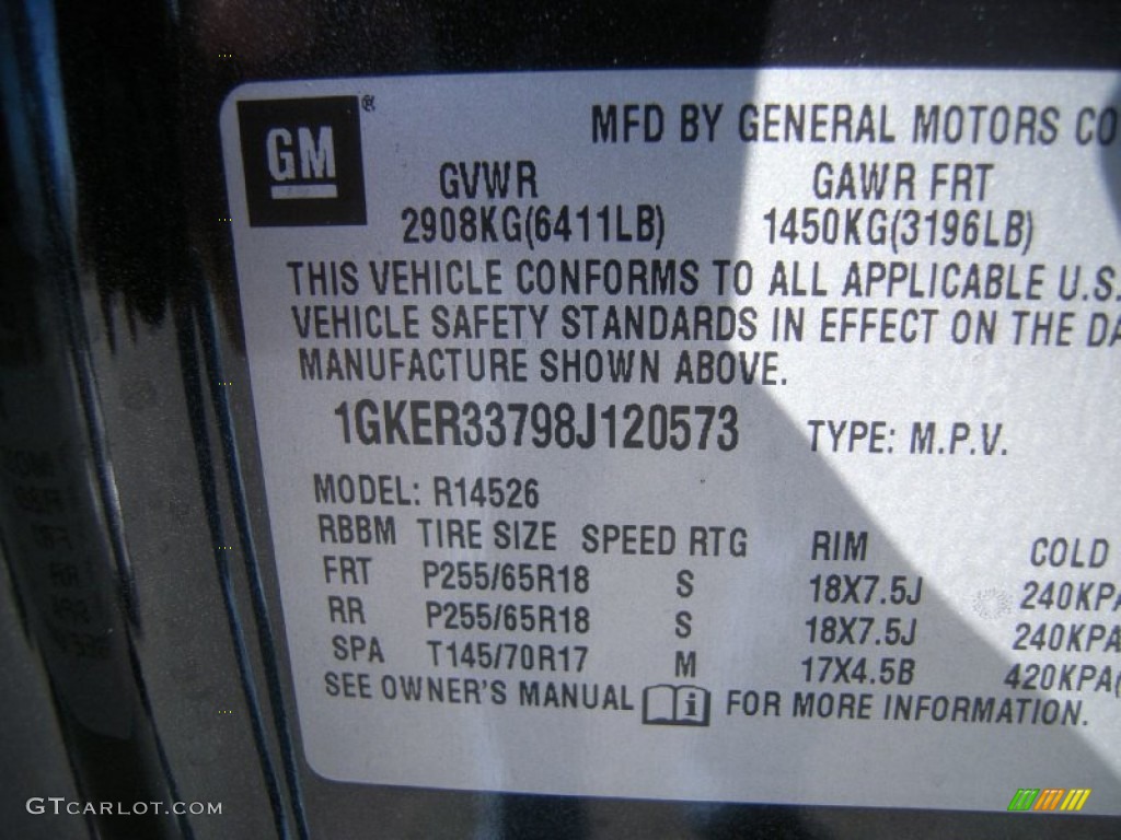 2008 Acadia SLT - Carbon Black Metallic / Light Titanium photo #36
