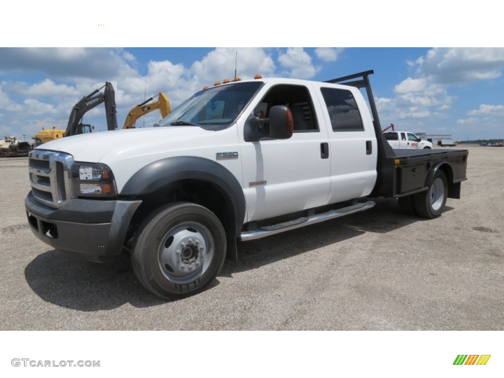 Oxford White 2007 Ford F550 Super Duty XL Crew Cab 4x4 Flat Bed Exterior Photo #69724431