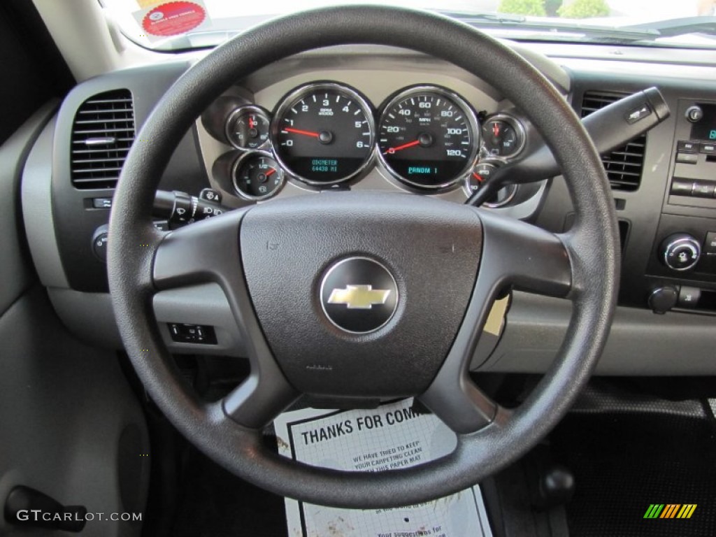 2009 Chevrolet Silverado 2500HD LS Crew Cab 4x4 Dark Titanium Steering Wheel Photo #69725013