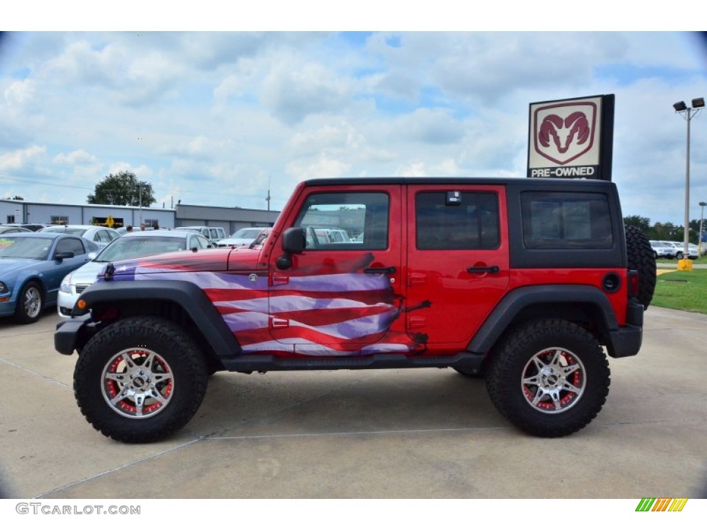 Custom US Flag Exterior 2011 Jeep Wrangler Unlimited Sport 4x4 Parts