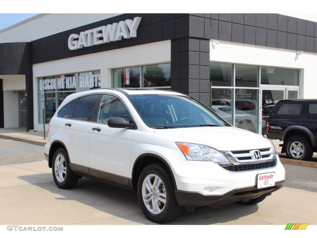 2010 CR-V EX AWD - Taffeta White / Gray photo #3