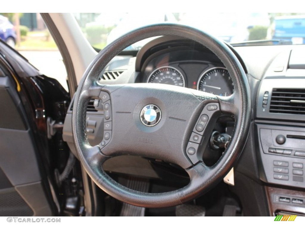 2006 X3 3.0i - Black Sapphire Metallic / Terracotta photo #14