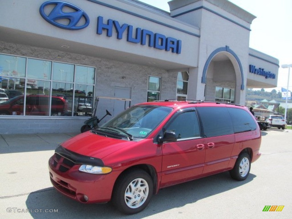 2000 Grand Caravan SE - Inferno Red Pearlcoat / Mist Gray photo #1