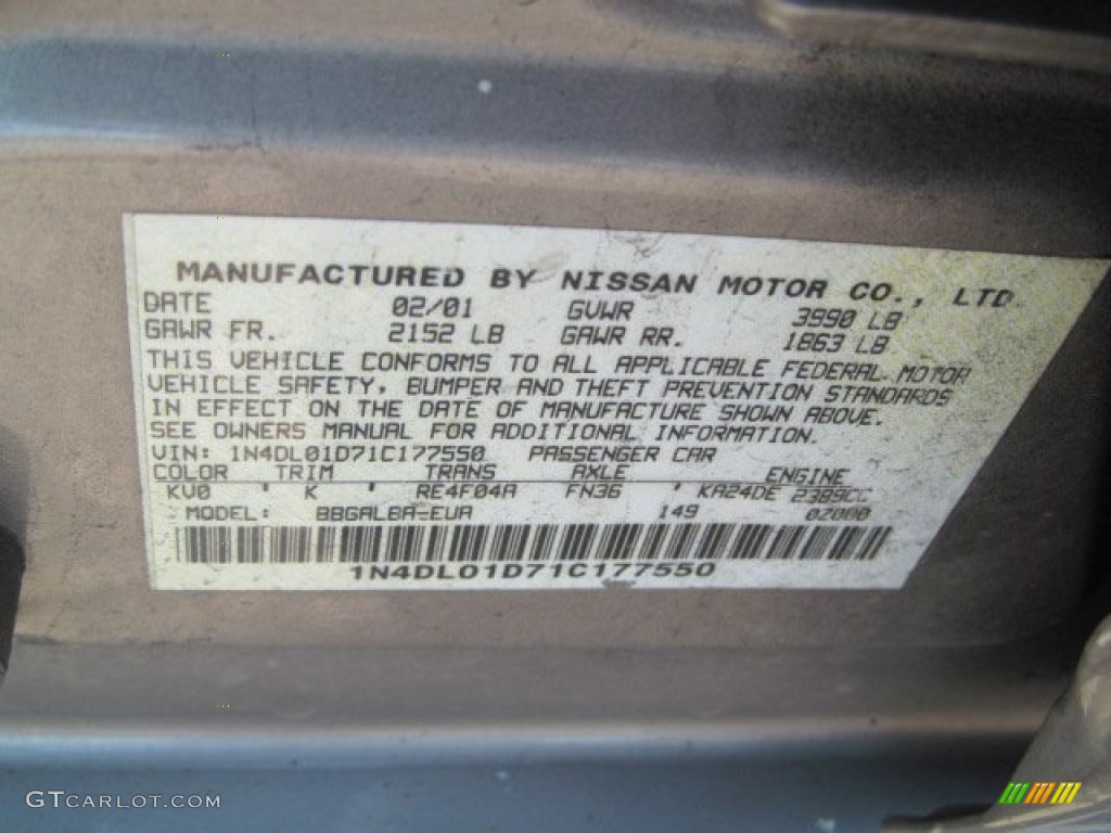 2001 Nissan Altima GXE Parts Photos