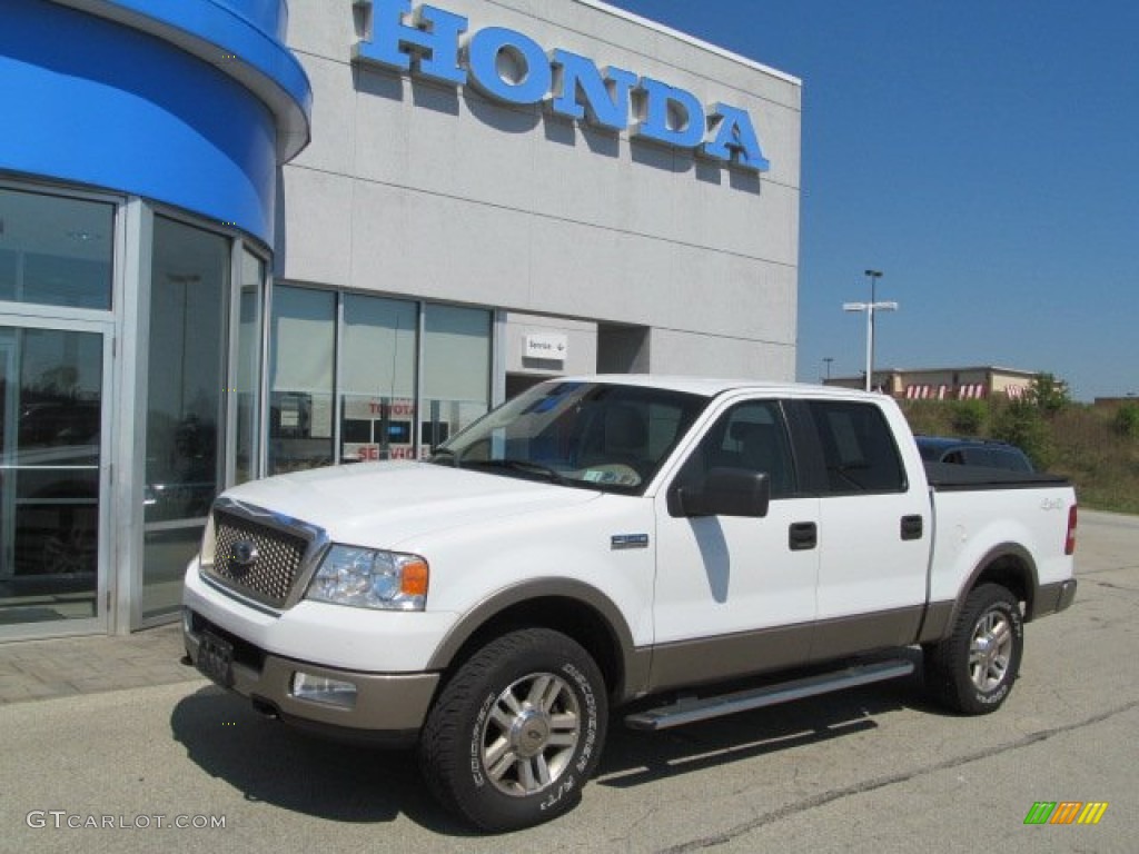 2005 F150 Lariat SuperCrew 4x4 - Oxford White / Tan photo #1