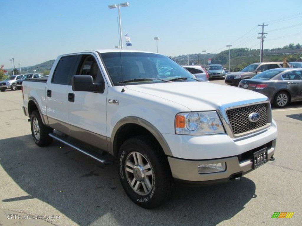 2005 F150 Lariat SuperCrew 4x4 - Oxford White / Tan photo #11