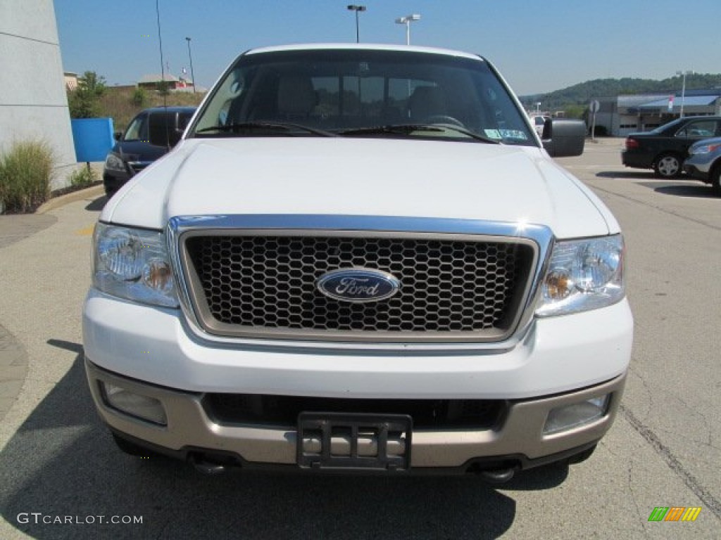 2005 F150 Lariat SuperCrew 4x4 - Oxford White / Tan photo #12