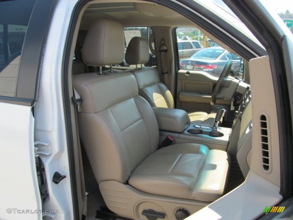 2005 F150 Lariat SuperCrew 4x4 - Oxford White / Tan photo #13
