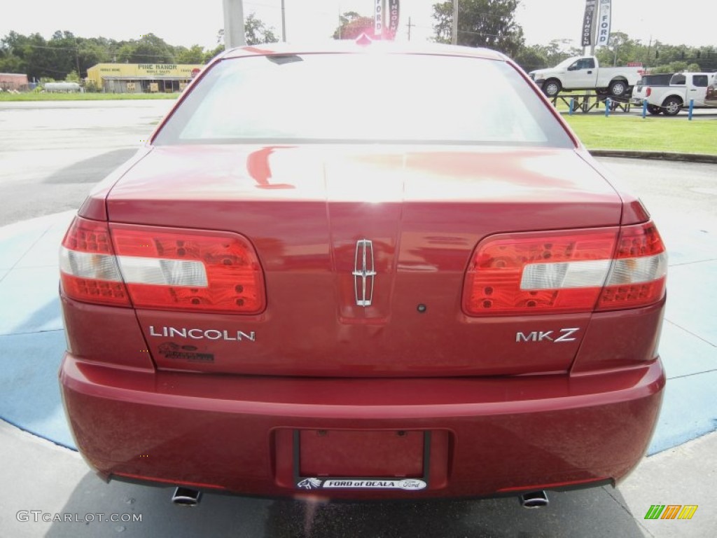2007 MKZ Sedan - Vivid Red Metallic / Dark Charcoal photo #4
