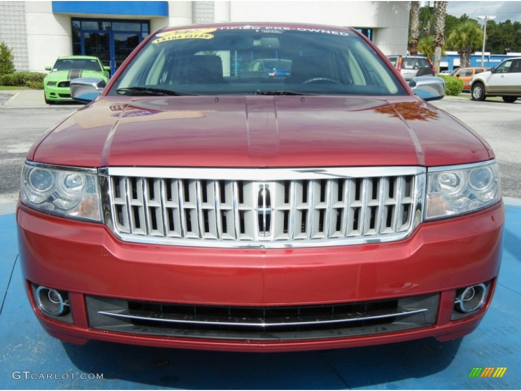 2007 MKZ Sedan - Vivid Red Metallic / Dark Charcoal photo #8