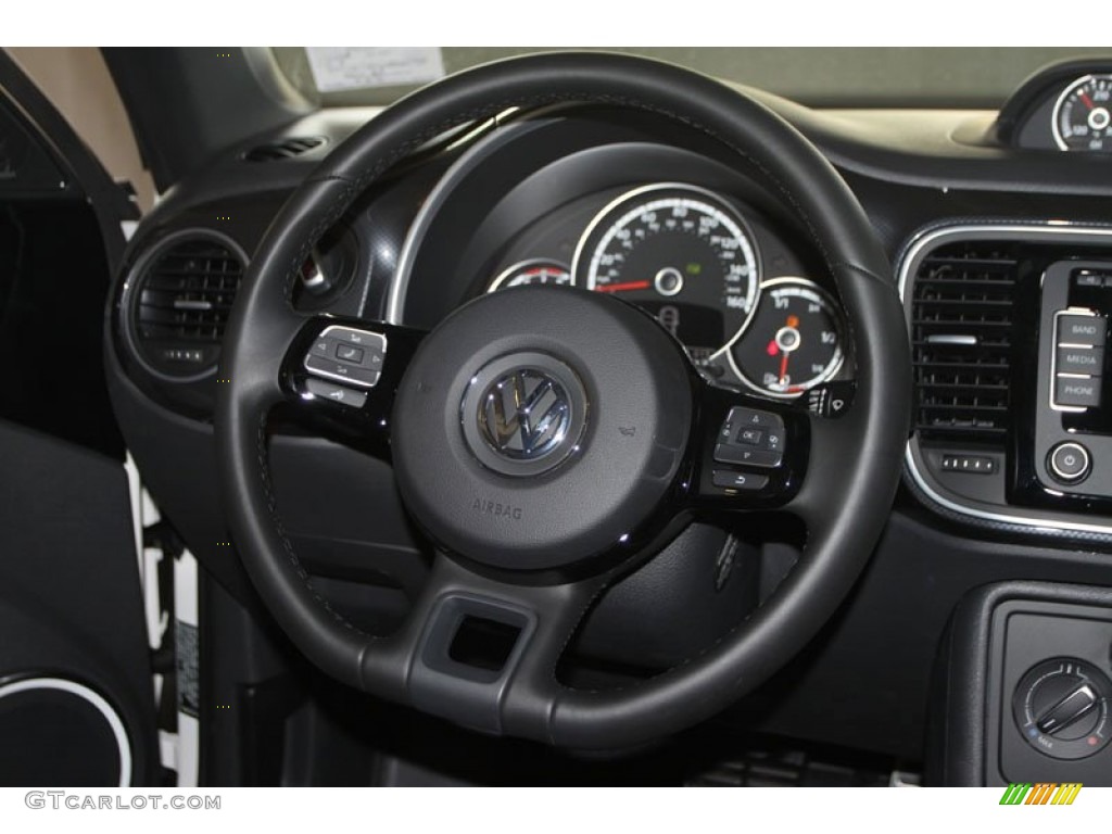 2013 Volkswagen Beetle Turbo Anthracite Black Steering Wheel Photo #69746422