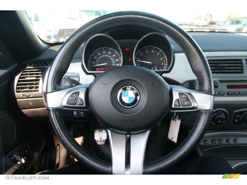 2004 BMW Z4 2.5i Roadster Black Steering Wheel Photo #69749878