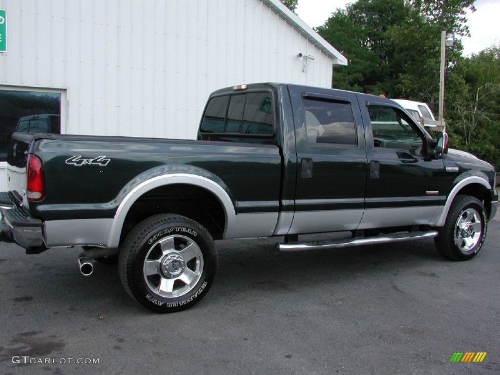 Dark Green Satin Metallic 2006 Ford F350 Super Duty Lariat Crew Cab 4x4 Exterior Photo #69753193
