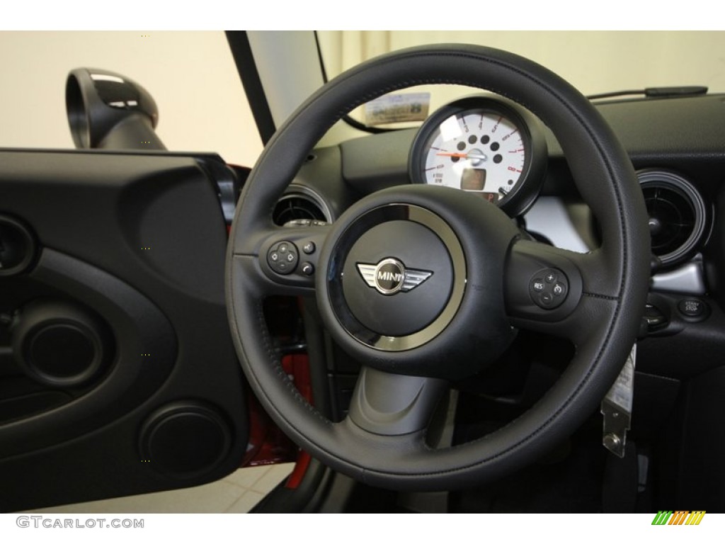 2013 Mini Cooper Hardtop Carbon Black Steering Wheel Photo #69754462