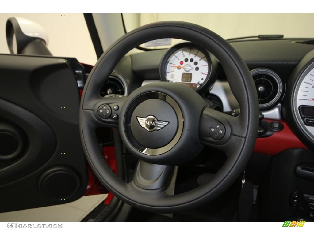 2013 Mini Cooper Hardtop Carbon Black Steering Wheel Photo #69755071