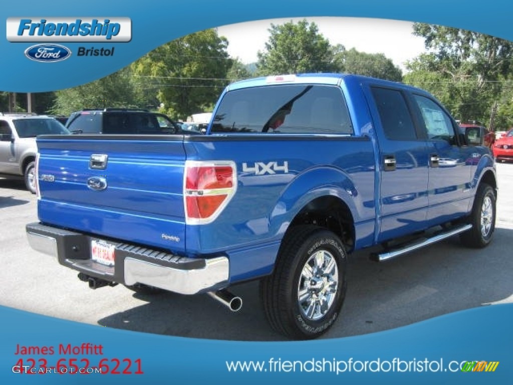 2012 F150 XLT SuperCrew 4x4 - Blue Flame Metallic / Steel Gray photo #6