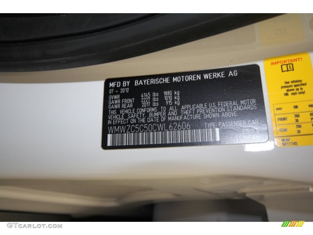 2012 Cooper Color Code B15 for Light White Photo #69759469