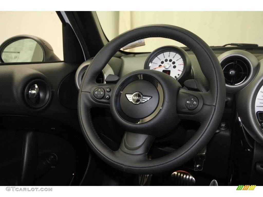 2012 Mini Cooper S Countryman All4 AWD Carbon Black Steering Wheel Photo #69759607