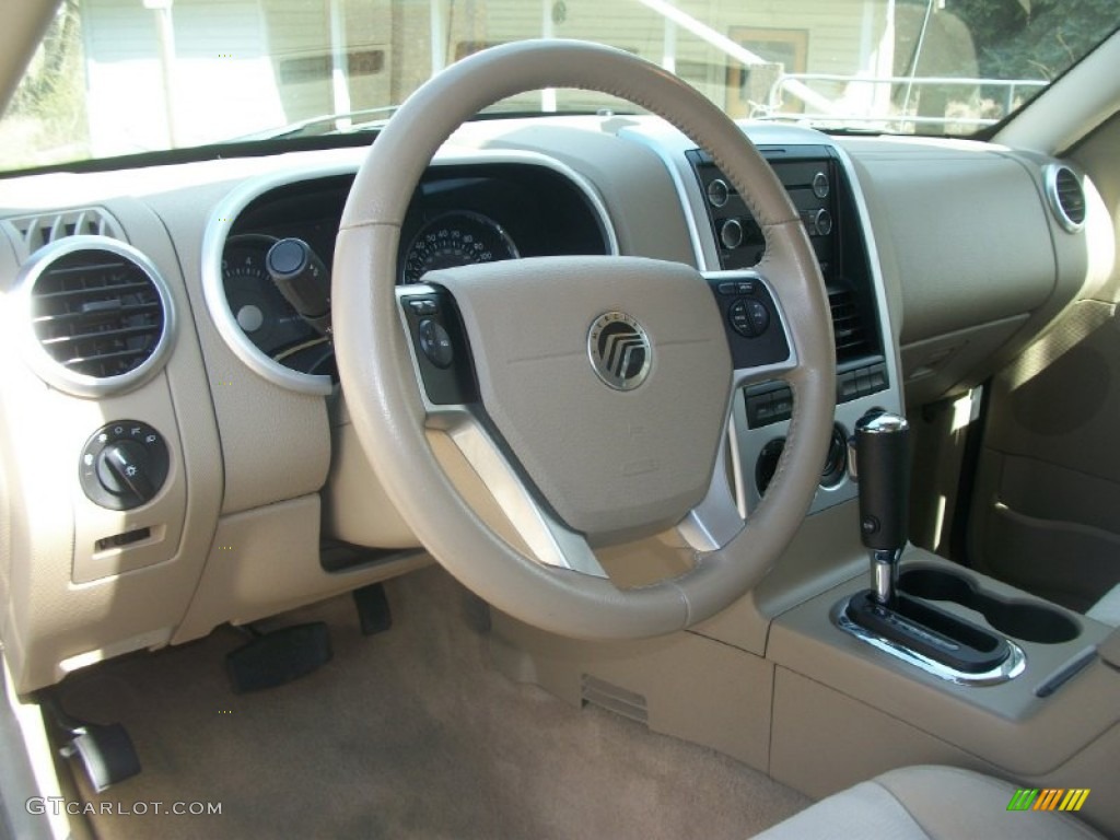2008 Mercury Mountaineer AWD Camel Steering Wheel Photo #69761548