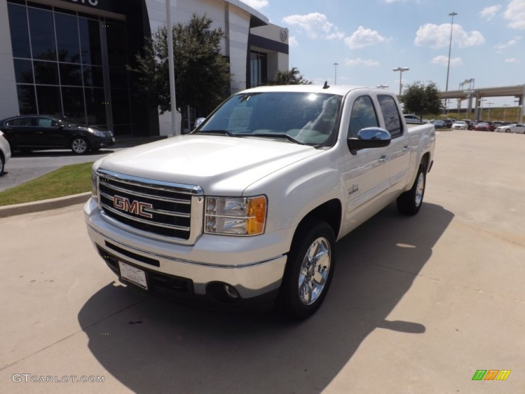 2013 Sierra 1500 SLE Crew Cab 4x4 - White Diamond Tricoat / Ebony photo #1