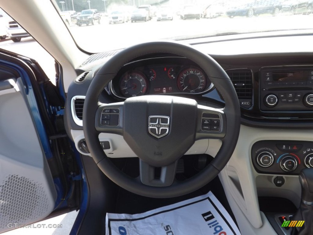 2013 Dodge Dart SXT Black/Light Diesel Gray Steering Wheel Photo #69762412