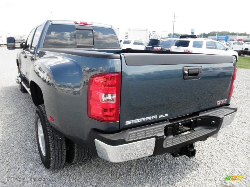 2013 Sierra 3500HD SLE Crew Cab 4x4 Dually - Stealth Gray Metallic / Ebony photo #16