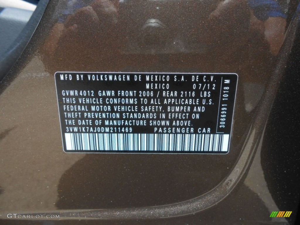 2013 Jetta S Sedan - Toffee Brown Metallic / Latte Macchiato photo #23