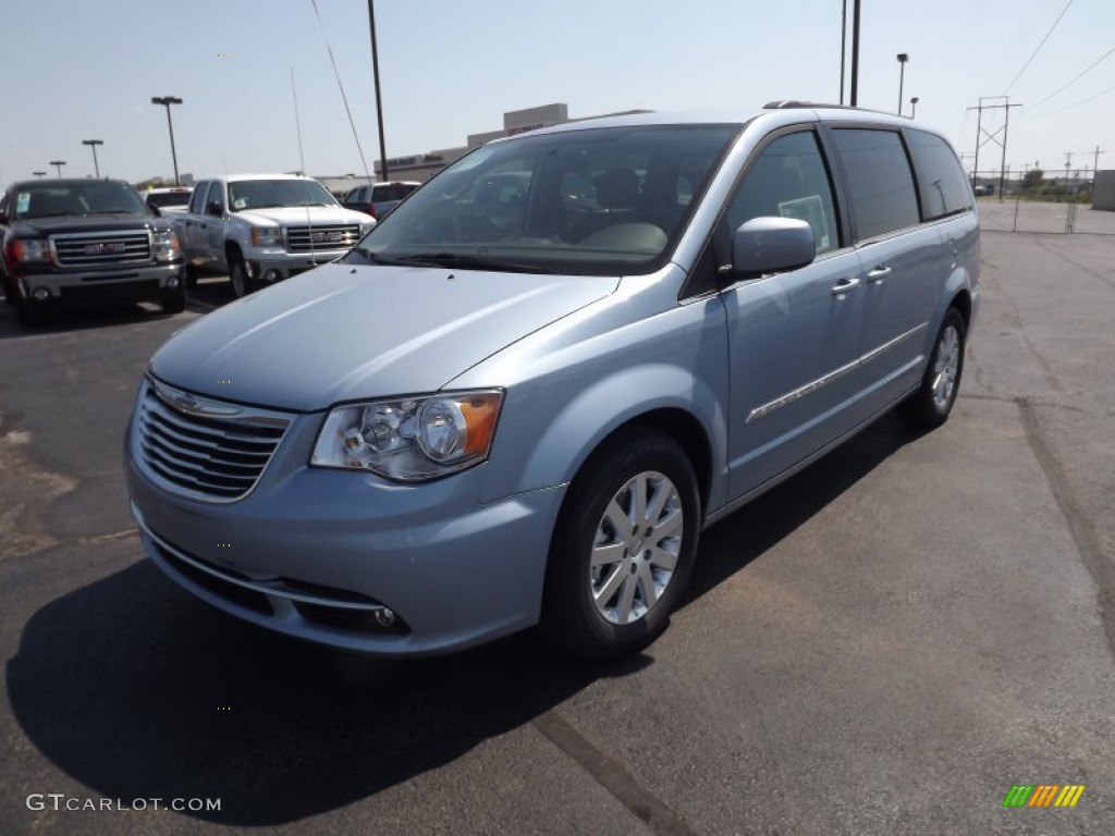 2012 Town & Country Touring - Crystal Blue Pearl / Dark Frost Beige/Medium Frost Beige photo #1