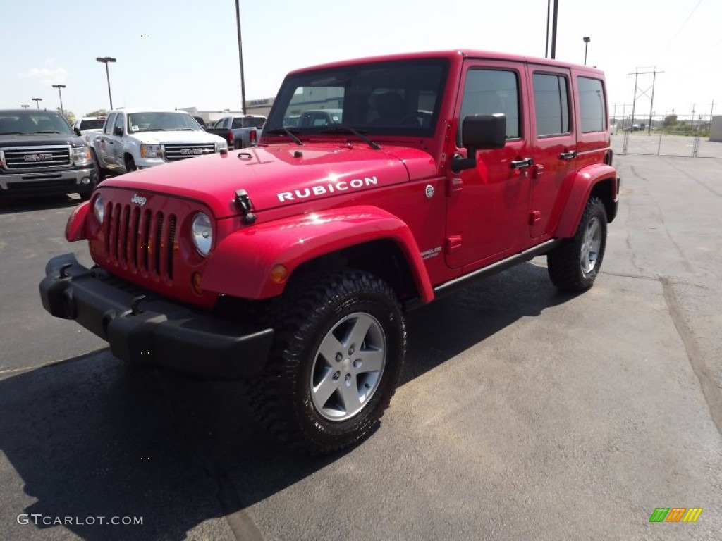 2012 Wrangler Unlimited Rubicon 4x4 - Flame Red / Black photo #1