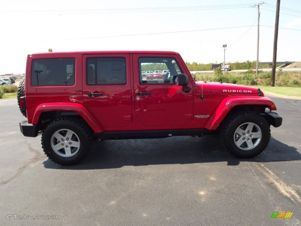 2012 Wrangler Unlimited Rubicon 4x4 - Flame Red / Black photo #4