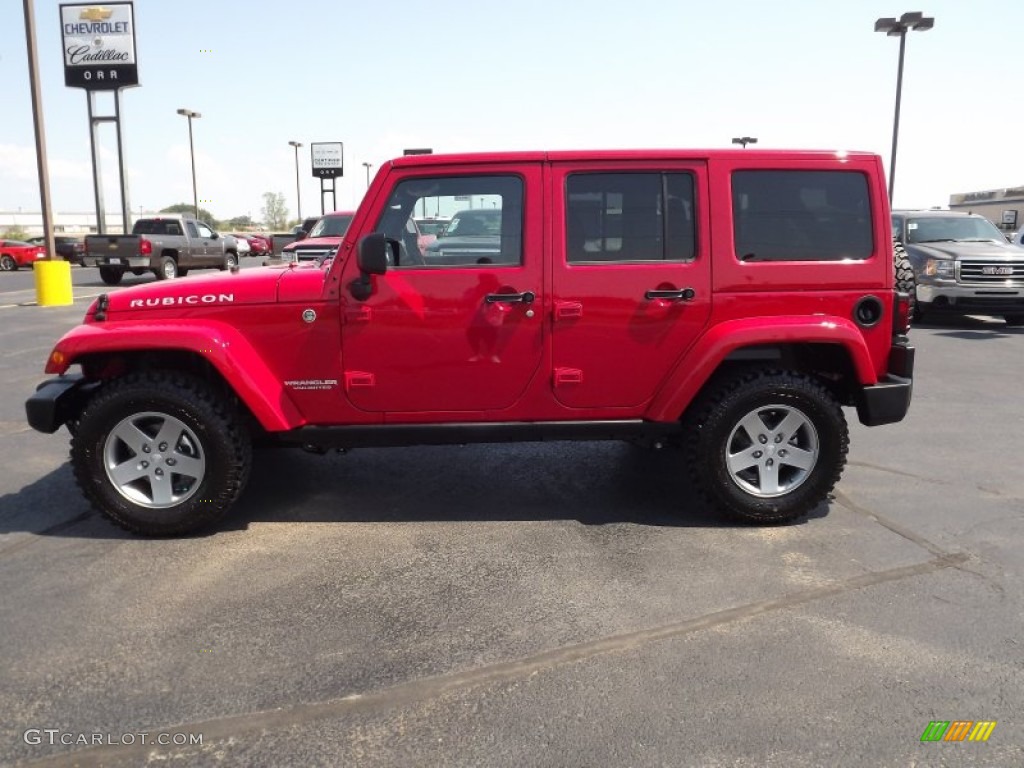 2012 Wrangler Unlimited Rubicon 4x4 - Flame Red / Black photo #8