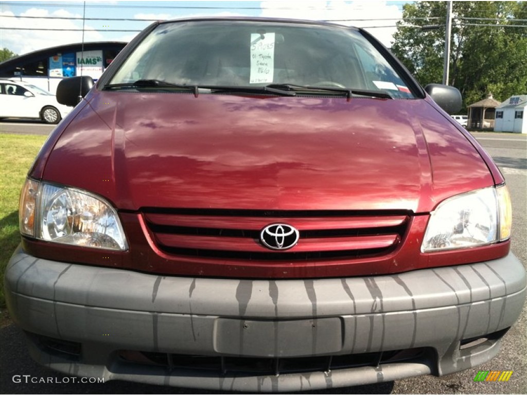 2001 Sienna CE - Vintage Red Pearl / Oak photo #3