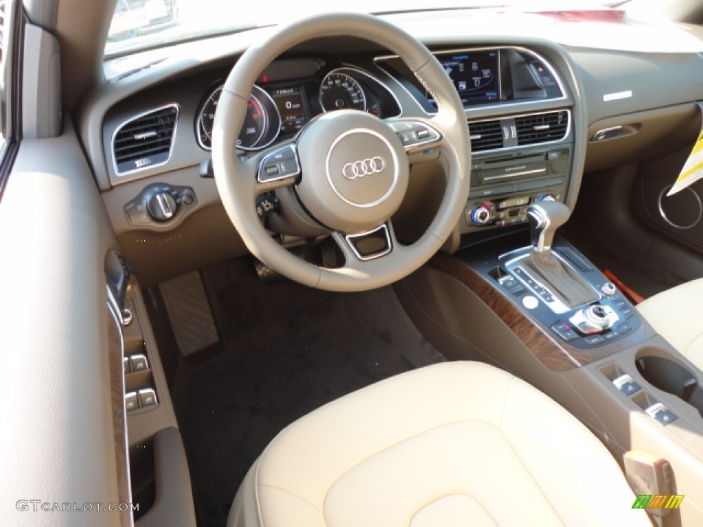 Velvet Beige/Moor Brown Interior 2013 Audi A5 2.0T quattro Cabriolet Photo #69771658