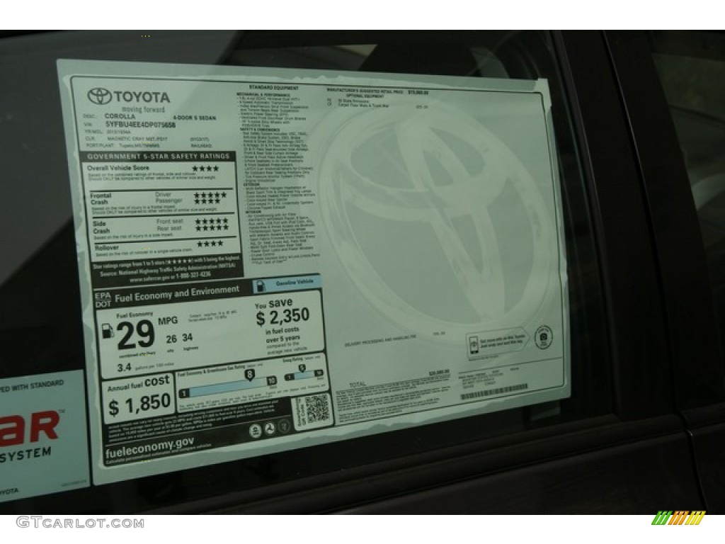 2013 Toyota Corolla S Window Sticker Photo #69771886