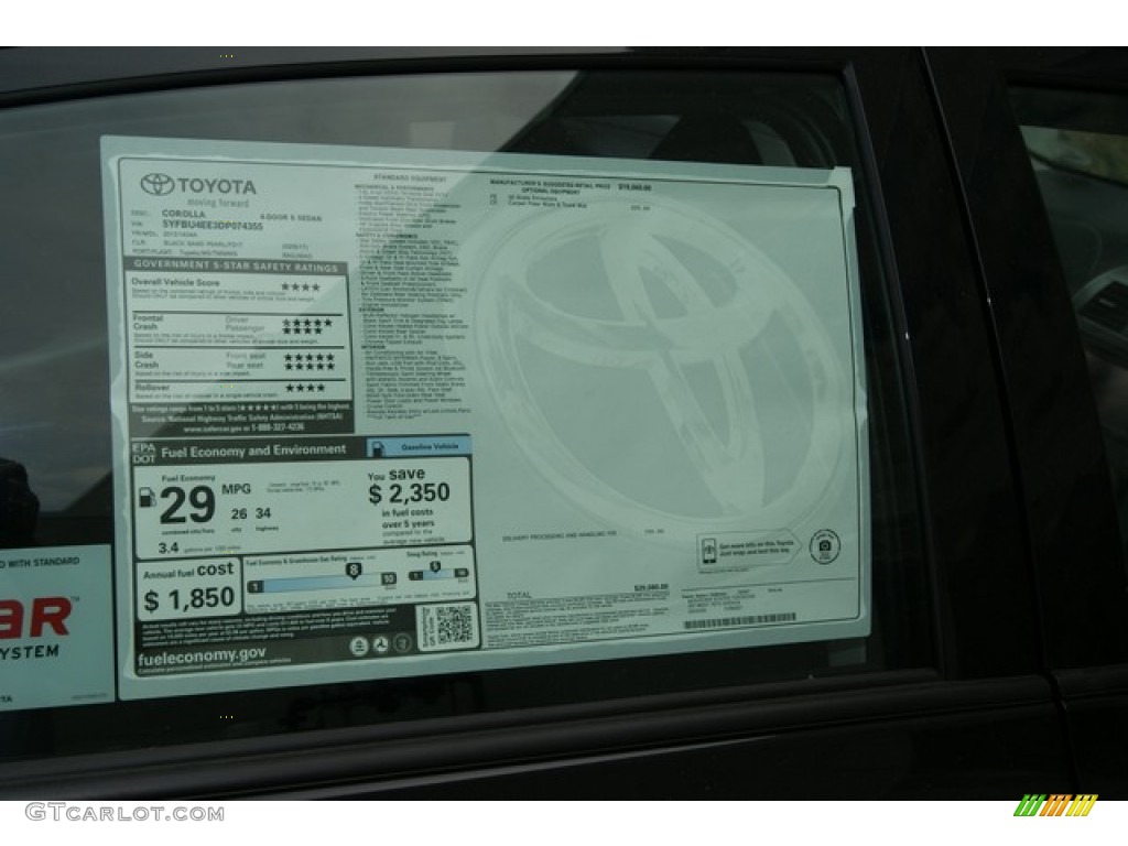 2013 Toyota Corolla S Window Sticker Photo #69772150