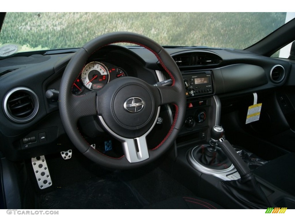 Black/Red Accents Interior 2013 Scion FR-S Sport Coupe Photo #69772222