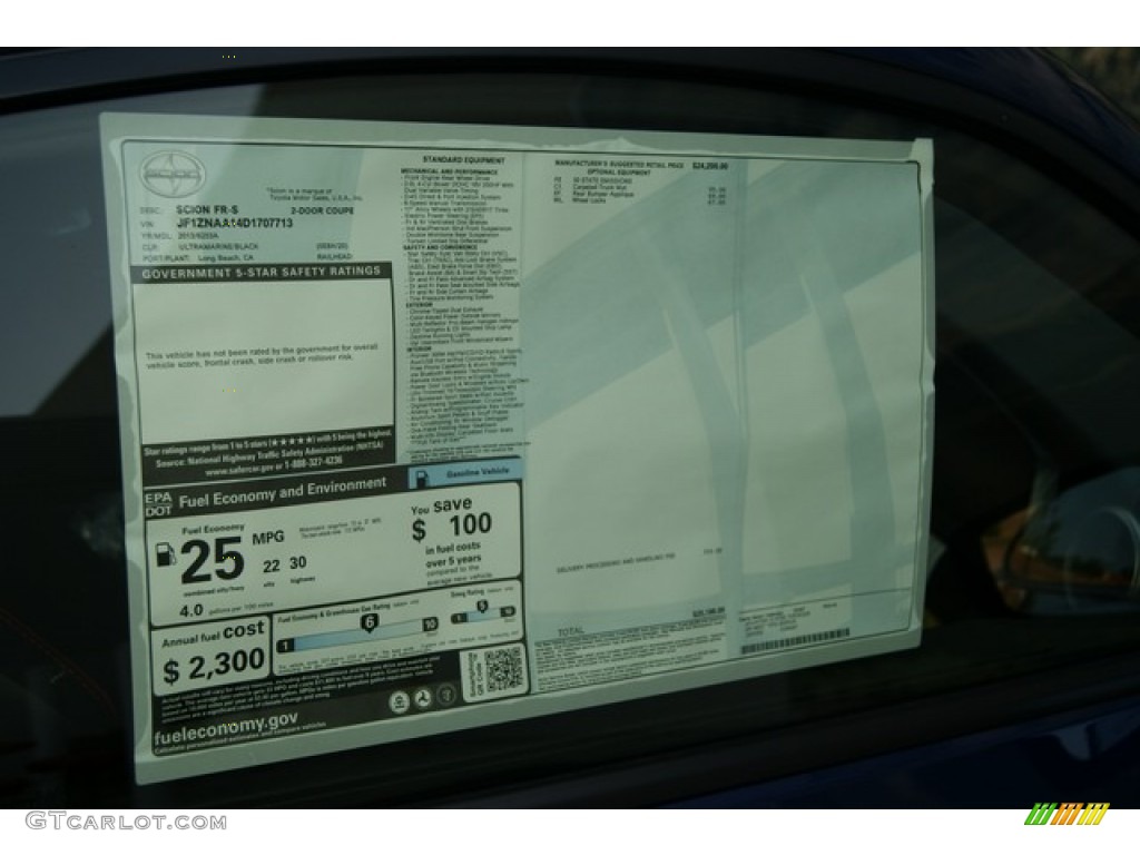 2013 Scion FR-S Sport Coupe Window Sticker Photo #69772276